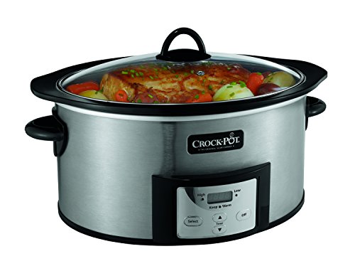  Crock-Pot Small 3 Quart Round Manual Slow Cooker, Stainless  Steel and Black (SCR300-SS): Home & Kitchen