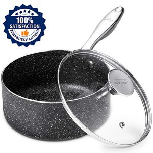 All-Clad E7852664 HA1 Hard Anodized Nonstick Dishwasher Safe PFOA Free  Sauce Pan Cookware, 2.5-Quart, Black 