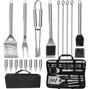 POLIGO 22PCS Heavy Duty BBQ Grill Accessories Set, Non-Slip Grill Tools for  Outdoor Grill Set Thicker Stainless Steel Grill Utensils Set, Deluxe